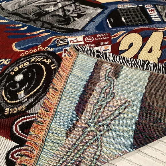 🔵 Vintage & New - Jeff Gordon Woven Tapestry Throw Blanket Afghan - Rare/Unique - Picture 6 of 9